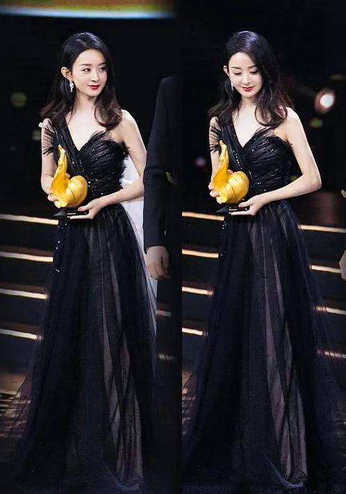 刘亦菲穿"黑天鹅礼裙"走红毯,却碰到赵丽颖:真不是瘦就能赢