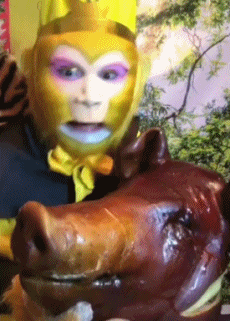 爆笑gif:师傅,大师兄把二师兄给吃了