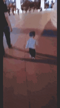 搞笑gif: 他曾经是王者,但最后,翻车了